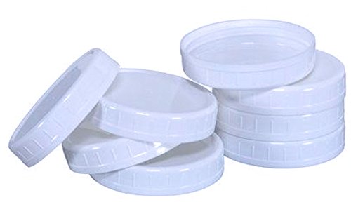 Wide-Mouth Reusable Plastic Lids for Canning Jars, 8 Count, Mainstays (3.62" dia x .75" H)