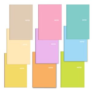 9 pack small lined pastel journals notebooks set, a5 5.5 x 8.3inches 60 pages, simple soft cover journal with ruled paper, cute aesthetic writing journals bulk for travel dream office school diary