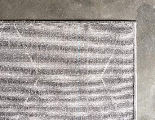 Unique Loom Trellis Frieze Collection Area Rug - Geometric (9' x 12' 2", Light Gray/ Ivory)