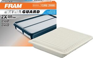 fram extra guard ca10163 replacement engine air filter for select 2005-2022 toyota tacoma (2.7l), provides up to 12 months or 12,000 miles filter protection