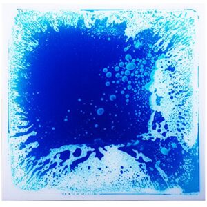 art3d 1-pack fancy floor tile for kids room liquid encased floor tile, 12″ x 12″ blue