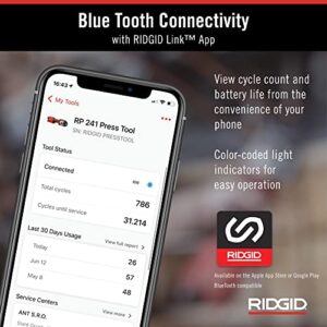 RIDGID 57373 Model RP 241 Compact Press Tool Kit with 1/2"-1" Pro Press Jaws and Bluetooth