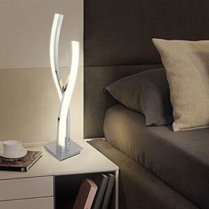 KARMIQI Dimmable LED Table Lamp Modern, Touch Control Desk Lamp, Arc Minimalist Contemporary Bedside Lamps for Bedroom Reading Living Room