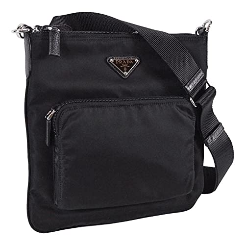 Prada Unisex Medium Black Tessuto Nylon Messenger Crossbody Handbag