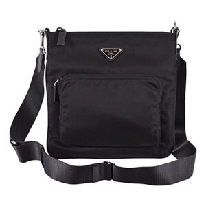 Prada Unisex Medium Black Tessuto Nylon Messenger Crossbody Handbag