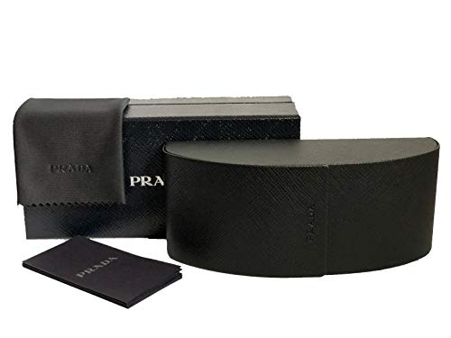 Prada PR15WS 09Q5S0 54MM Black/Talc/Dark Grey Rectangle Sunglasses for Women + BUNDLE With Designer iWear Complimentary Eyewear Kit