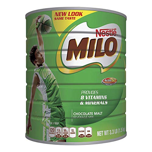 NESTLÉ MILO Chocolate Malt Beverage Mix, 3.3 Pound Can (1.5kg) | Fortified Powder Energy Drink