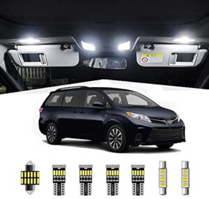 15pcs sienna interior led lights kit super bright led map dome light bulbs replacement for 2011-2021 toyota sienna all models