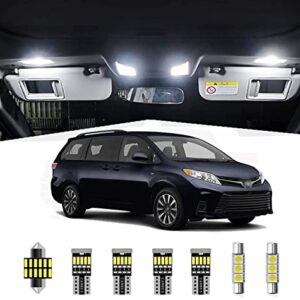 15pcs Sienna Interior LED Lights Kit Super Bright LED Map Dome Light Bulbs Replacement for 2011-2021 Toyota Sienna all models