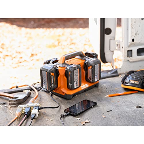 RIDGID 18V Volt 6-Port Sequential Charger 6 at Once