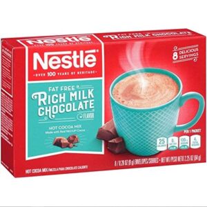 nestle hot cocoa mix, fat free, 8-count envelopes (pack of 6)