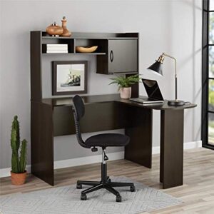 mainstays’ l-shaped desk with hutch, multiple colors, brown