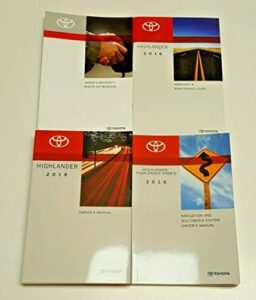 2016 toyota highlander owners manual factory issue set