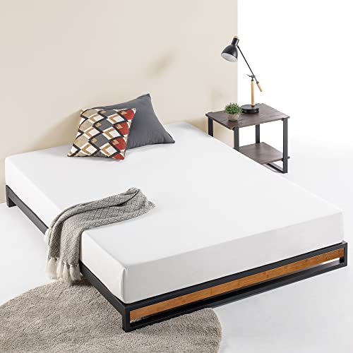 ZINUS GOOD DESIGN Award Winner Suzanne 6 Inch Bamboo and Metal Platforma Bed Frame / No Box Spring Needed / Wood Slat Support, Chestnut Brown, Queen