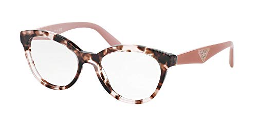 Prada TRIANGLE PR11RV Eyeglass Frames ROJ1O1-52 - Pink Havana PR11RV-ROJ1O1-52