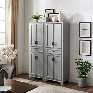 Crosley Furniture Tara 2-Piece Pantry Set, Distressed Gray