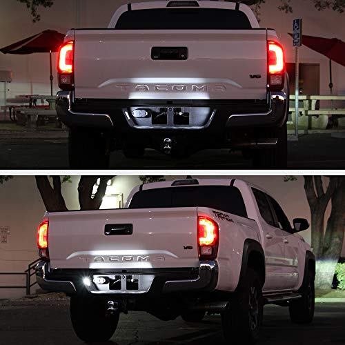 VIPMOTOZ Full LED License Plate Light For 2016-2023 Toyota Tacoma & 2014-2021 Tundra Pickup Truck, 6000K Diamond White, 2-Pieces Tag Lamp Assembly Replacement