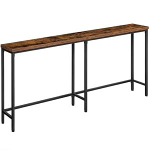 HOOBRO Console Table, Narrow Sofa Table, 70.9" Entryway Table, Extra Long Console Table, Behind Couch, Skinny Hallway Table for Foyer, Living Room, Bedroom, Rustic Brown and Black BF180XG01G1