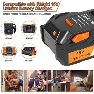 ARyee 2Pcs 18V 6000mAh Battery Replacement Compatible with RIDGID 18V Drill R840087 R840083 R840086 R840085 R840084 Tools Lithium Ion Battery