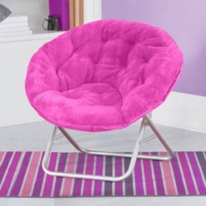 mainstays faux-fur saucer chair, pink