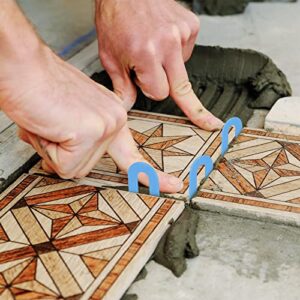 Horseshoe Shim Tile Spacers 1/16 Inch Tile Spacers U Shape Plastic Shims for Leveling, Blue (500)