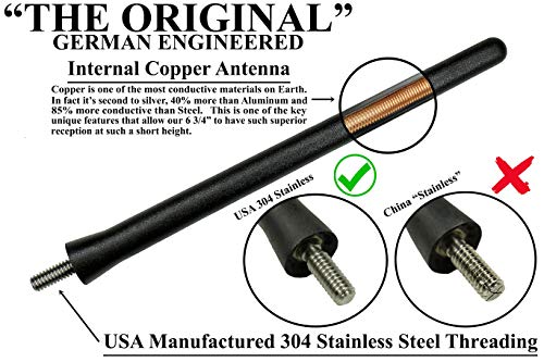 AntennaMastsRus - The Original 6 3/4 Inch Replacement Rubber Antenna Mast fits Toyota Tundra (2000-2020) Accessories - USA Stainless Steel Threading - Car Wash Proof - Internal Copper Coil