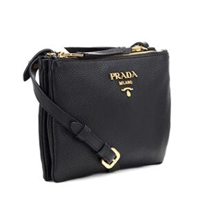 Prada Vitello Phenix Gold Hardware Black Crossbody 1BH046