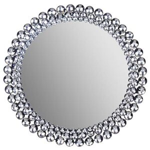 everly hart collection round jeweled mirror, 24″