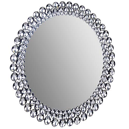 Everly Hart Collection Round Jeweled Mirror, 24"