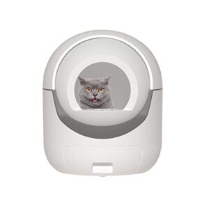 self- cleaning cat litter box,large automatic cat litter box for multiple cats,suitable for all kinds of cat litter, odor removal , app control, smart health monitor,support 5g&2.4g wifi