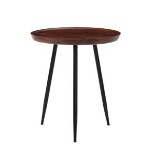 MH London Side Table - Dilan Tri Pin Small Table. Exclusively Designed Hand-Crafted Small Nightstand. Solid Wood Round End Table. Contemporary Accent Table for Bedrooms, Living Rooms and Home Office