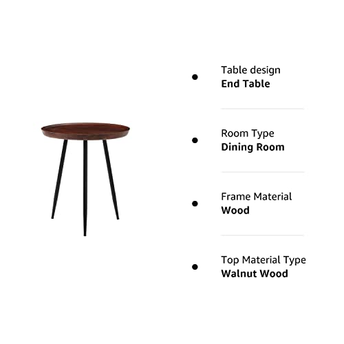 MH London Side Table - Dilan Tri Pin Small Table. Exclusively Designed Hand-Crafted Small Nightstand. Solid Wood Round End Table. Contemporary Accent Table for Bedrooms, Living Rooms and Home Office