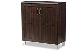 baxton studio wholesale interiors excel sideboard storage cabinet, dark brown
