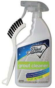 black diamond stoneworks ultimate grout cleaner: best cleaner for tile,ceramic,porcelain, marble acid-free safe deep cleaner & stain remover for even the dirtiest grout. (1-quart/1-brush)