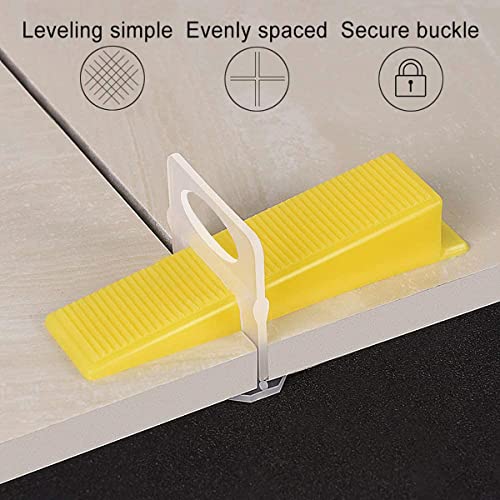 Tile Leveling System Clips - 500-Piece DIY Tiles Leveler Spacers - Tile Leveling System for Professional Ceramic Tile and Stone Installation (1/16 Inch)