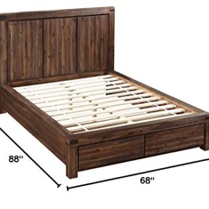 Modus Furniture Solid-Wood Bed, Queen, Meadow - Brick Brown