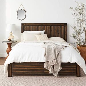 Modus Furniture Solid-Wood Bed, Queen, Meadow - Brick Brown