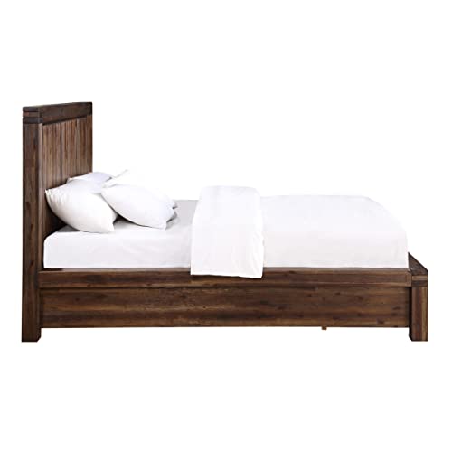 Modus Furniture Solid-Wood Bed, Queen, Meadow - Brick Brown