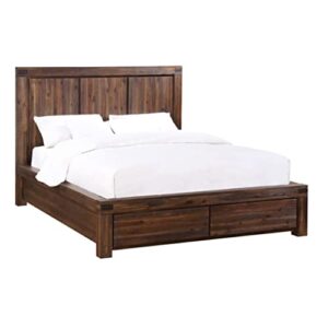 Modus Furniture Solid-Wood Bed, Queen, Meadow - Brick Brown