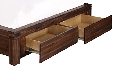 Modus Furniture Solid-Wood Bed, Queen, Meadow - Brick Brown