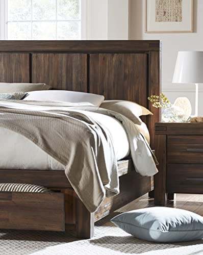 Modus Furniture Solid-Wood Bed, Queen, Meadow - Brick Brown