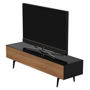 SONOROUS Studio ST-360 Wood and Glass Modern TV Stand with Spike Metal Legs for Sizes up to 75" (Modern Design Cabinet for Your Audio/Video Components and Consoles, Comes with I/R Repeater) - Black