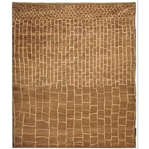 safavieh aspen collection 8′ x 10′ walnut / ivory asp585a hand-knotted traditional premium wool area rug