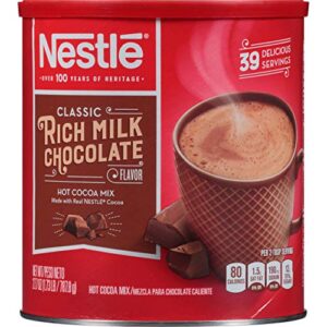 nestle hot cocoa mix, rich milk chocolate (39 servings), 27.7-ounce canisters (pack of 3)