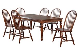 sunset trading 7 piece andrews butterfly leaf dining set, chestnut