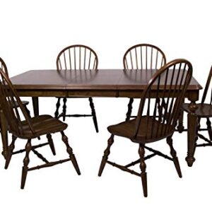Sunset Trading 7 Piece Andrews Butterfly Leaf Dining Set, Chestnut