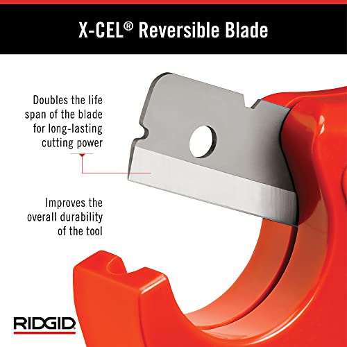 RIDGID 23488 Model PC-1250 Single Stroke Plastic Pipe and Tubing Cutter with 1/8"-1-5/8" Cutting Capacity, Red