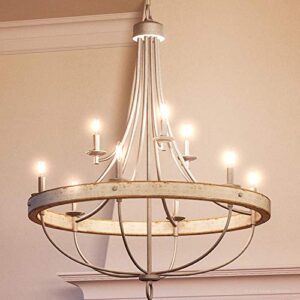 urban ambiance luxury modern farmhouse chandelier, large size: 40-1/2″ x 35-1/4″, with french country style elements, galvanized steel finish, uhp2902 from the adelaide collection