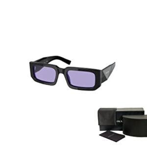 Prada PR06YS 02Z01O 53MM Black/Blue/Violet Rectangle Sunglasses for Men + BUNDLE with Designer iWear Complimentary Eyewear Kit