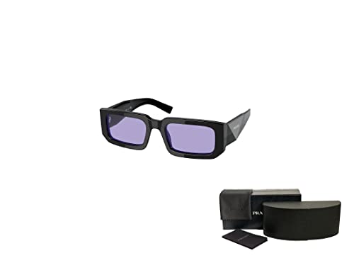 Prada PR06YS 02Z01O 53MM Black/Blue/Violet Rectangle Sunglasses for Men + BUNDLE with Designer iWear Complimentary Eyewear Kit